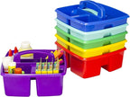 Storex Classroom Caddy, 9.25 x 9.25 x 5.25 Inches, Assorted Colors, Color Assortment Will Vary, Case of 6 (00940U06C), Small Caddy - Image 4