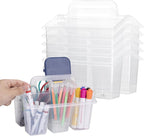Plastic Caddy With Handle,Protable Classroom Craft Caddy, 6-pack Storage Caddy For Pencil,Pen,Craft Tools (Clear) - Image 7