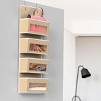 Simple Houseware 4 Clear Window Pocket Over Door Hanging Organizer, Beige - Image 6