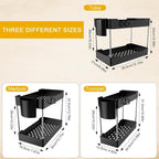3 Pack Under Sink Organizer Bathroom and Storage Cabinet (Black) - Image 3