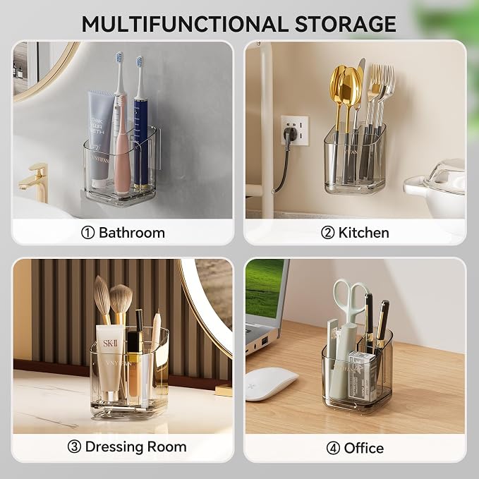 3 Slots Detachable Toothbrush Holders Wall Mounted for Bathrooms - Image 7
