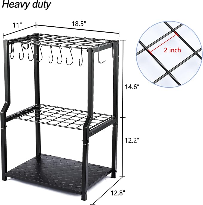 UU-Major Garden Tool Organizer,Yard Tool Rack Heavy Duty,Free Standing for Garage Corner,Garage Organization,Garage Organizers and Storage,Garden Tool Holder for Lawn,Shed,Outdoor,Metal - Image 5