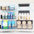 6 Pack Magnetic Shelves for Washing Machine, Magnetic Spice Rack Organizer for Refrigerator, Magnetic Shelf with Hanger Organizer, Metal Magnetic Basket, Laundry Organization and Storage, Black by DTUQYX