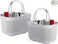 Plastic Portable Shower Caddy Basket, Storage Organizer, Grey, 2 Pack by UUJOLY