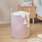 YOUDENOVA Cotton Rope Laundry Hamper Basket, 58L Blanket Basket for Nursery - Image 2