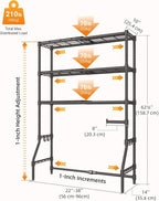 Over The Toilet Storage Rack with Expandable 3-Tier Adjustable Height & Width (22"-38") Bathroom Organizer Shelves Space Saver Above Toilet Over Washer and Dryer Shelf for Laundry Room - Image 2