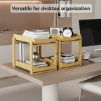 Bamboo Under Sink Organizer Adjustable Height 2 Tier Bathroom Organizer Pull Out Cabinet Storage Kitchen Heave Duty Wood Slide Ou Shelf for Kitchen Bathroom (Black, 2 Packs) (Nature, 2 Packs) - Image 3