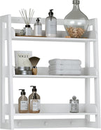 UTEX Bathroom Wall Shelf, 3-Tier Wall-Mounted Organizer with Hooks, White by UTEX