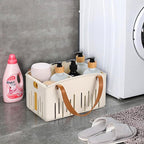 Portable Shower Caddy Collapsible Plastic Shower Basket Tote with Handles Removable Divider, Cleaning Caddy Storage Organizer for Bathroom College Dorm (White) - Image 6