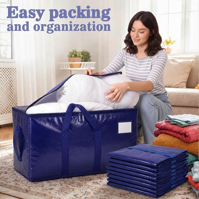 Songrey Extra Large Heavy Duty Moving Bags, 4 Pack, Dark Blue - Image 5