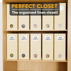 SpaceAid 10 Pack Bed Sheet Organizers and Storage, Foldable Sheet Organizer for Linen Closet, Sheets Set Folder Keeper with Window XL (Queen & King Size) Organizing Bedding Container, Beige - Image 5