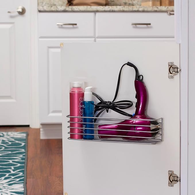 Household Essentials 1226-1 Long Basket Door Mount Cabinet Organizer | Mounts to Solid Cabinet Doors or Walls - Image 3
