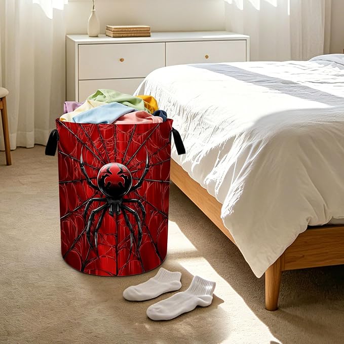 Halloween Laundry Basket Foldable Laundry Hamper With Handles Clothes Storage Bucket Organizer Laundry Bag For Bedroom Bathroom Laundry Storage 19.6 x 15.7 - Image 6