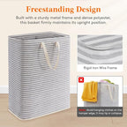 Lifewit 125L Large Collapsible Laundry Basket with Extended Handles, Grey - Image 5
