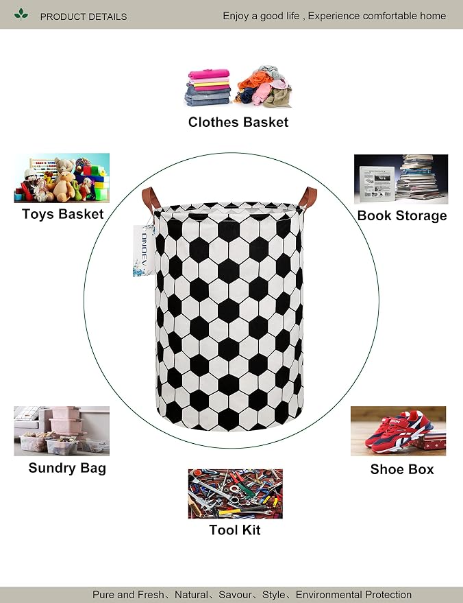 Round Geometric Hexagon Laundry Basket Hamper for Youth,Teens,Adults - Image 3