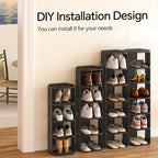 Kitstorack Stackable 16-Tier Shoe Rack for Closet & Entrance - Tall, Narrow, Vertical Shoe Stand - Plastic, Free Standing - Ideal for Small Spaces - Image 5