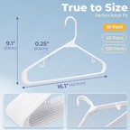 HOUSE DAY White Plastic Hangers 10 Pack, Slim Space-Saving Clothes Hangers - Image 2
