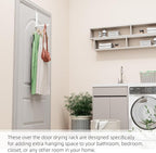 BAKON Over The Door Hanger Folding Clothes Drying Rack, Folding Hanging Coat Rack for Indoor Laundry Room Compact Small Space Foldable Portable Clothing Hanger Hook Collapsible- 4 Pack(White) - Image 4
