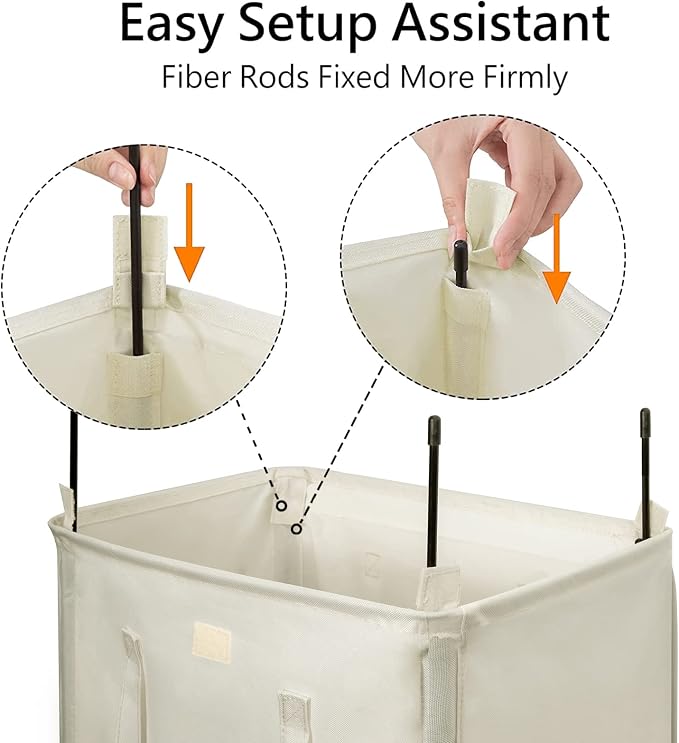 WOWLIVE 100L Laundry Hamper with Lid, Tall Dirty Laundry Basket for Dorm - Image 7