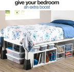 Home It Adjustable Bed Risers - Elevation in 3, 5 or 8 Inch - Heavy Duty Stackable Furniture Risers Supports 1,300 lbs - for Under-Bed Storage, College Dorms, Table and Couch, 4 Pack Bed Lifts Black - Image 4