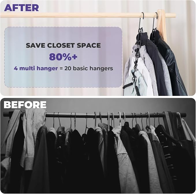 5 in 1 Multi Layer Hangers Space Saving with Non-Slip Foam Padded - Image 2