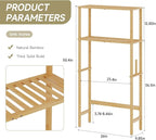 Over The Toilet Storage,2-Tier Bamboo Bathroom Shelf with Paper Holder - Image 3