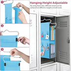 LOVEGRASS 3 Shelf Locker Organizer, Locker Shelf with Side Pockets, Blue - Image 6