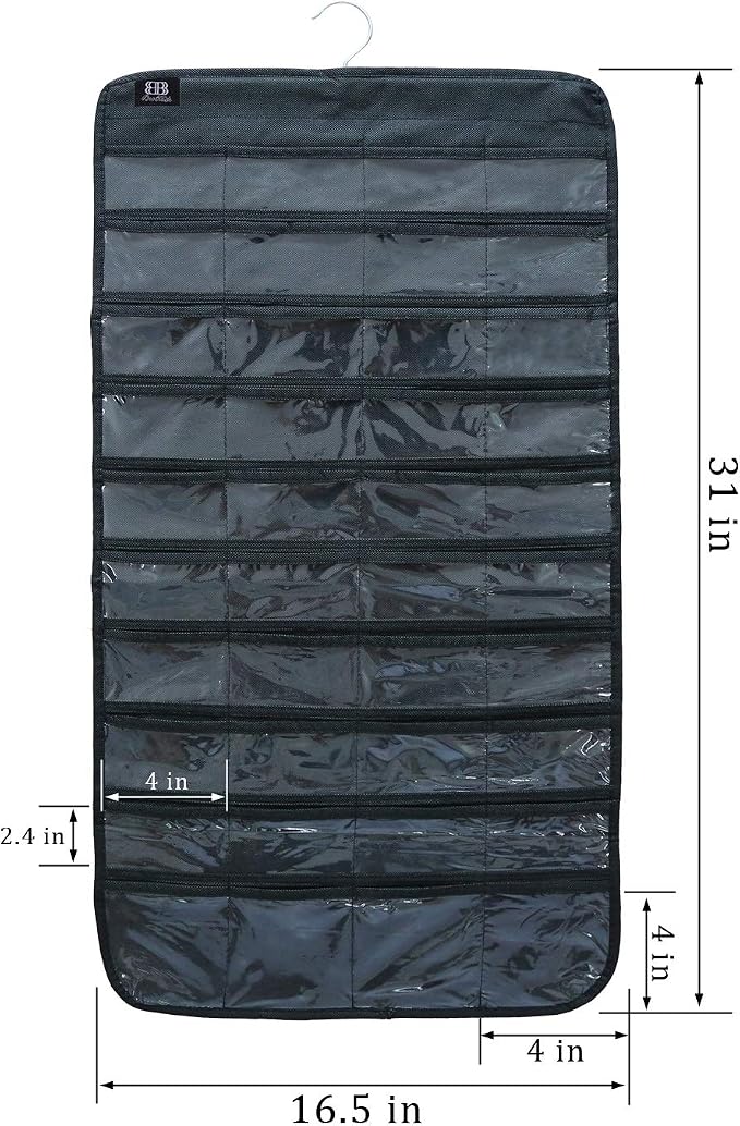 BB Brotrade Hanging Jewelry Organizer,Accessories Organizer,80 Pocket Organizer for Holding Jewelries - Image 6