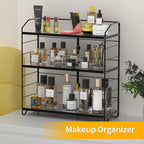 BOIVSHI Bathroom Countertop Organizer, 3-Tier Bathroom Counter Organizer, 8-Levels Height Adjustable, Bathroom Organizer for Kitchen, Pantry, Livingroom, Offices Storage, Metal Black - Image 8