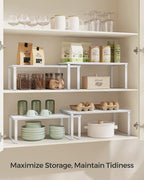 SONGMICS Cabinet Organizer Shelf, Set of 2 Spice Rack, Kitchen Storage - Image 3