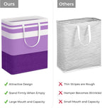 HomeHacks 2 Pack Laundry Baskets, Laundry Hampers Bags (Purple 125Lx2) | Waterproof, Freestanding, Collapsible Clothes Hamper with Reinforced Handles in Laundry Room, Dorm, Bathroom, Bedroom - Image 3