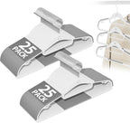Plastic Stackable Hangers 50 Pack, 360° Swivel Hook, Gray by UEAKPIC