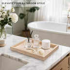 Marble Bathroom Tray for Countertop & Home Decor, Natural Decorative Marble Tray for Jewelry & Perfume Organizer, Stone Vanity Trays for Dresser, Kitchen Counter, 12" x 8", Beige Travertine - Image 5