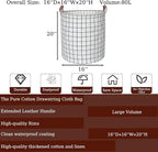 Waterproof Laundry Hamper Collapsible Laundry Basket Leather Handle Laundry Bag Large Clothes Storage Toy Organization for Bathroom Bedroom Laundryroom College Dorms (Laundry Basket-003) - Image 2