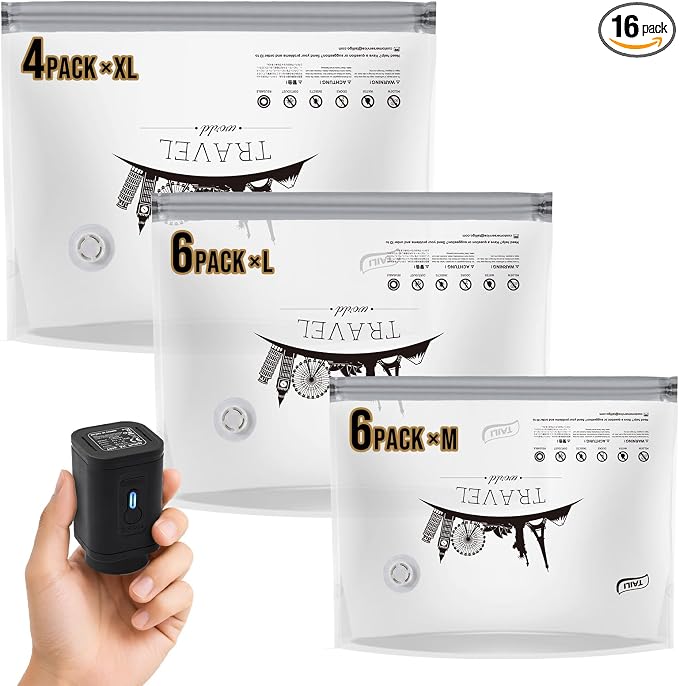 TAILI Vacuum Storage Bags with Rechargeable Pump, 16 Pack(6M+6L+4XL) by TAILI