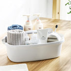 ALINK Plastic Cleaning Storage Caddy with Handle, Large Shower Caddy Basket Organizer for Dorm, Bathroom, Tool, Garden, Kitchen, Cleaning Supplies - Transparent Gray - Image 4