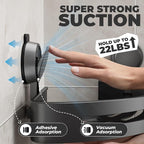 Corner Shower Caddy Suction Cup,Shower Shelves with Hooks,No Drilling Powerful Upgrade Suction Bathroom Corner Organizers and Storage,Removable Waterproof Rustproof Shower Shelf Bathroom Decor(1) - Image 4