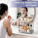 2-Tier Acrylic Bathroom Vanity Organizer, Silver - Image 2