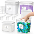 Lifewit Laundry Pods Container with Pop-up Lid, 0.72+0.5 gal, 4 Pcs by Lifewit