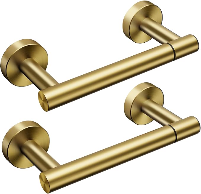 Day Moon™ - Toilet Paper Holder - Modern Roll Holder for Bathroom - 2 Pack - Wall Mount, Gold by DayMoonDesigns