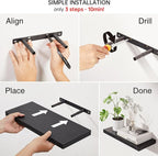 BAYKA Floating Shelves for Wall, Wall Mounted Rustic Wood Shelves for Bathroom, Bedroom, Living Room, Kitchen, Hanging Shelf for Books/Storage/Room Decor with 22lbs Capacity (Black, Set of 3, 15.7in) - Image 8