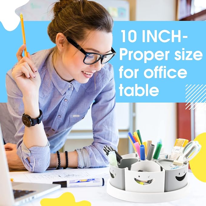 MeCids Art Supply Organizer Rotating Desk Organizer Pen Holder (10 IN) - Image 8