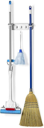 Spectrum Diversified Mop and Broom Holder and Organizer, White - Image 2