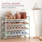 Bumusty 4 Tier Expandable Shoe Rack for Closet, Green | 18"-33" Adjustable Shoe Rack for Entryway, Small Shoe Organizer for Dorm, Front Door, Sturdy Metal - Image 5