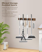AceMining 2 Pack Broom Holder Wall Mount, 4 Holders 4 Hooks Mop Holder - Image 5