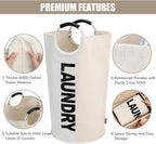 DOKEHOM 125L X-Large Laundry Basket Bag, Collapsible Tall Hamper, Beige - Image 7