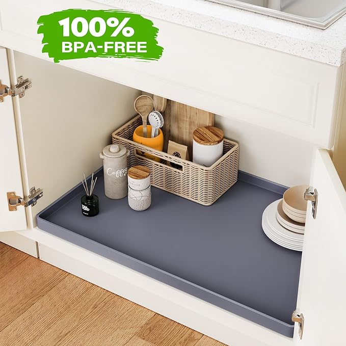 FLATO Waterproof Under Sink Mat, 31" x 22", White - Image 4
