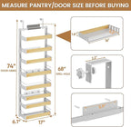 POKIPO 8 Tier Over The Door Pantry Organizer, 2 IN 1 Wall Mount or Hanging Spice Rack Seasoning Shelves with Adjustable Basket, Back of Door Organizer and Storage for Kitchen Cabinet and Room Closet - Image 2