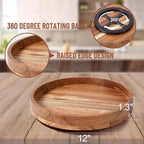 [2 Pack]12" Wood Lazy Susan Organizer for Cabinet,Lazy Susan for Countertop - Image 3