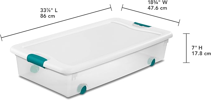 Sterilite Wheeled Latching Box w/ Lids for Home & Office, 56 Quart, 6-Pack - Image 2